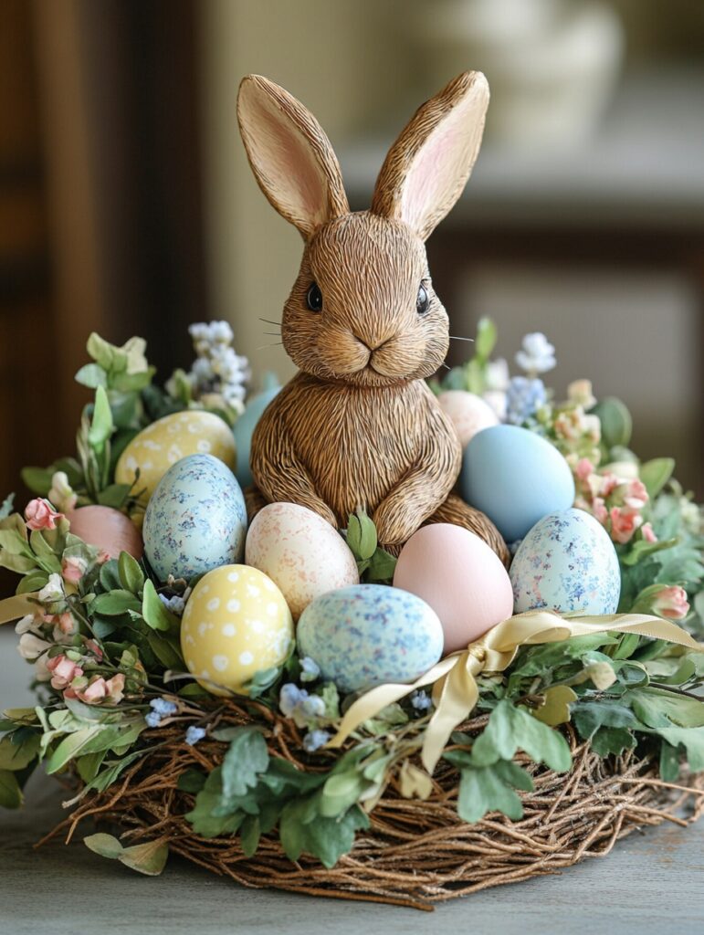 Bunny and Egg Grapevine Wreath