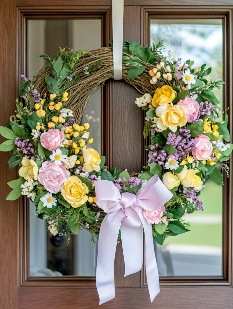 DIY Wreath with Faux Flowers