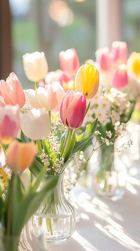 Floral centerpieces with tulips