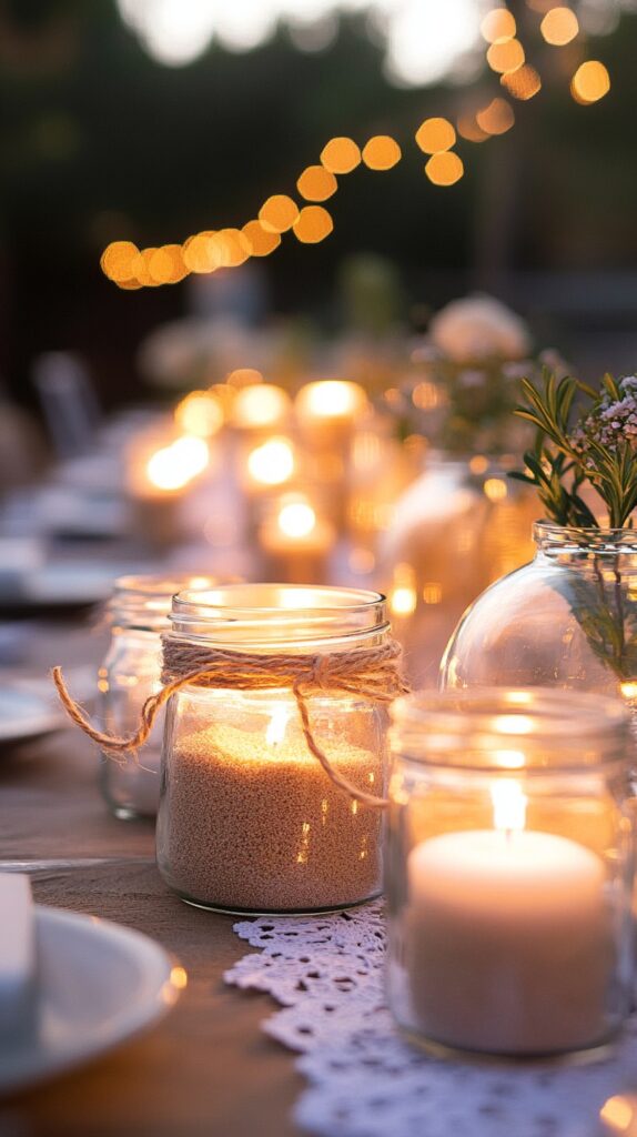 Mason jar candle holders