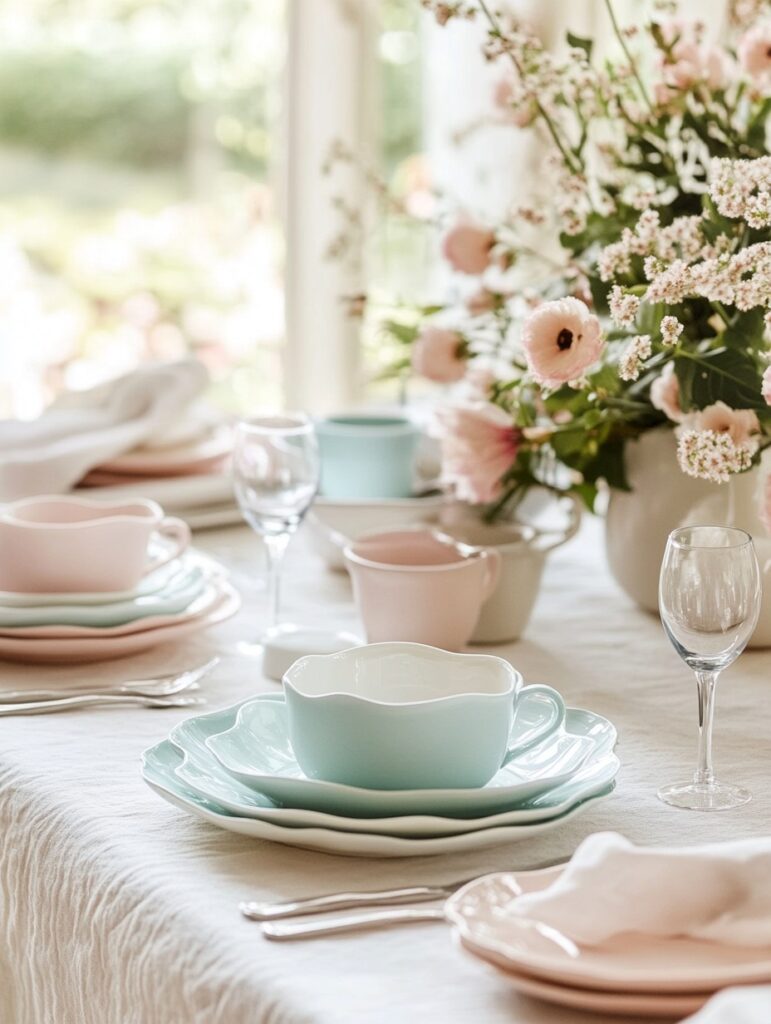 Pastel-colored Tableware