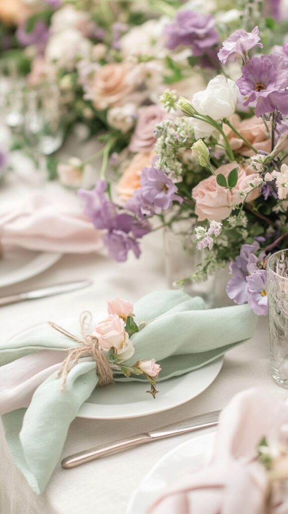 Pastel-colored napkins