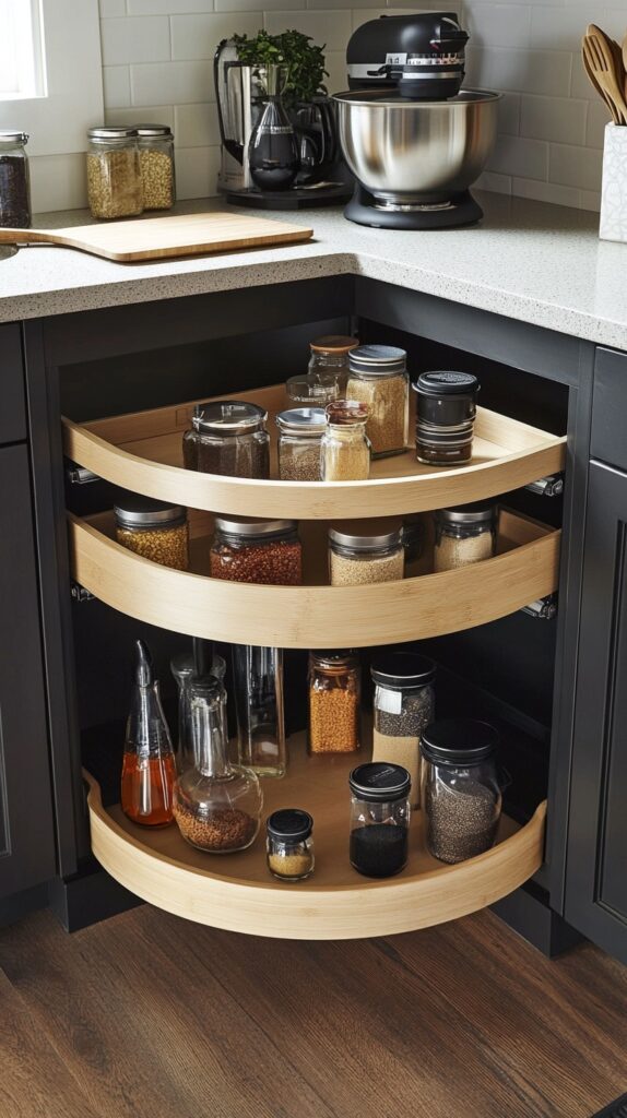 Utilize corner storage solutions